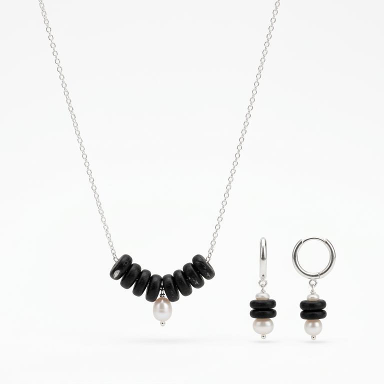 Dalmatian Necklace & Earrings Set-0
