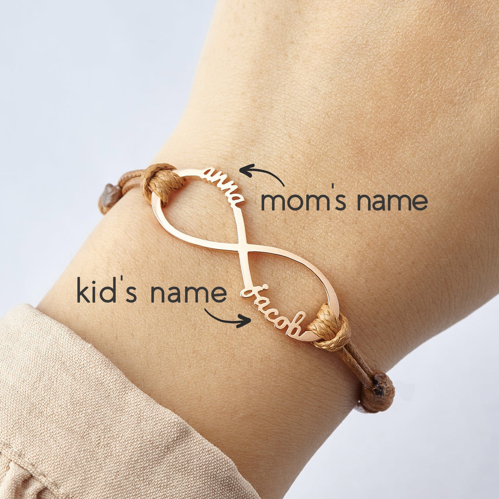 Mom Bracelet With Kids Names, Infinity Bracelet With Names,Mom Jewelry-0