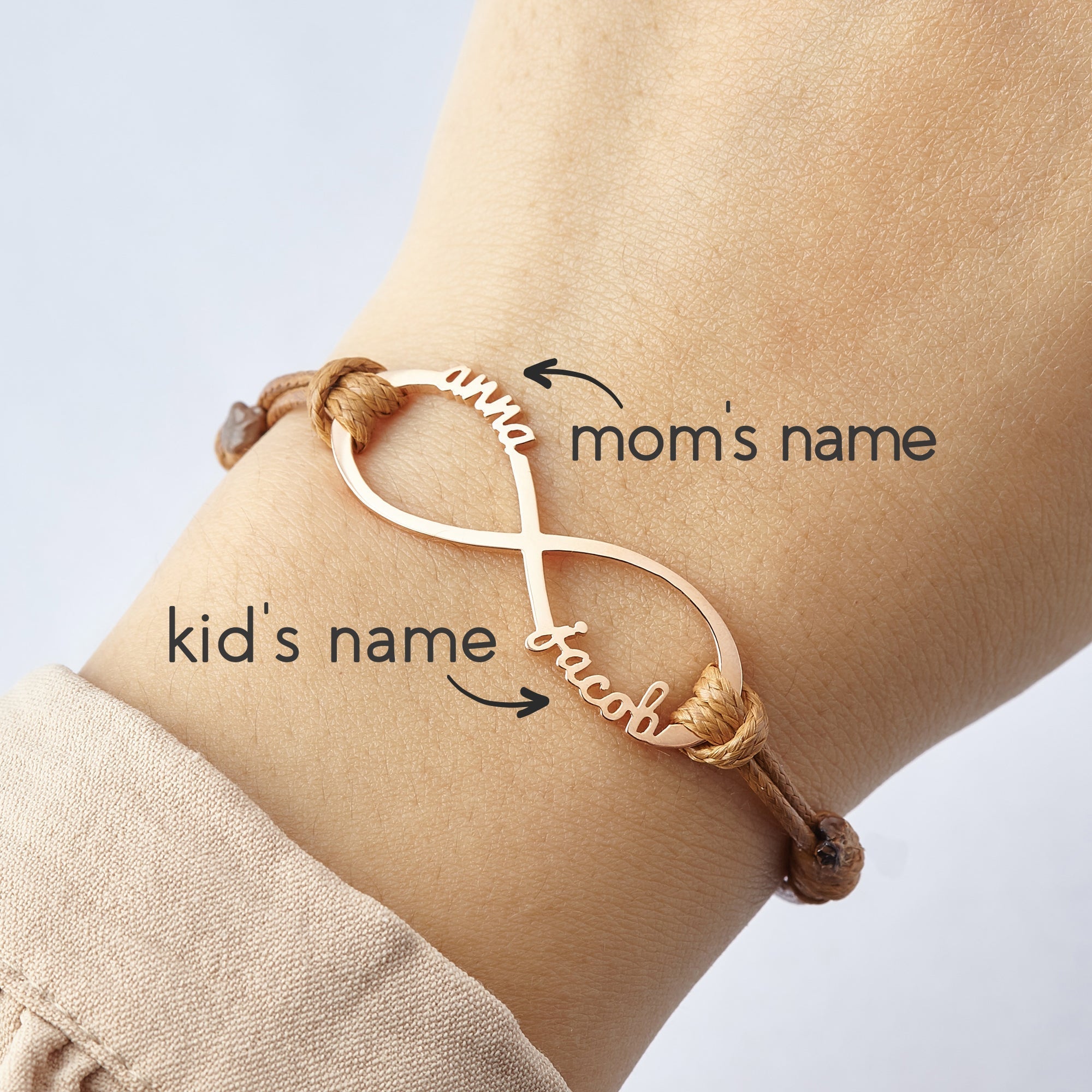 Mom Bracelet With Kids Names, Infinity Bracelet With Names,Mom Jewelry-0