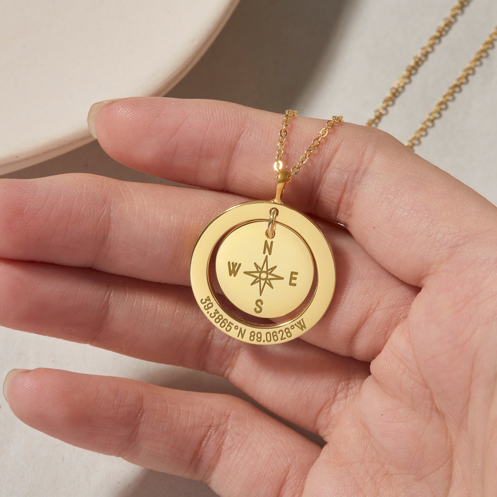 Coordinates Necklace • Long Distance Gift • Latitude Longitude Jewelry-2