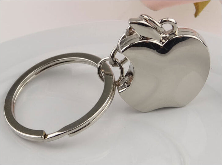 Metal Apple Key Chain - Small Car Key Holder Accessory