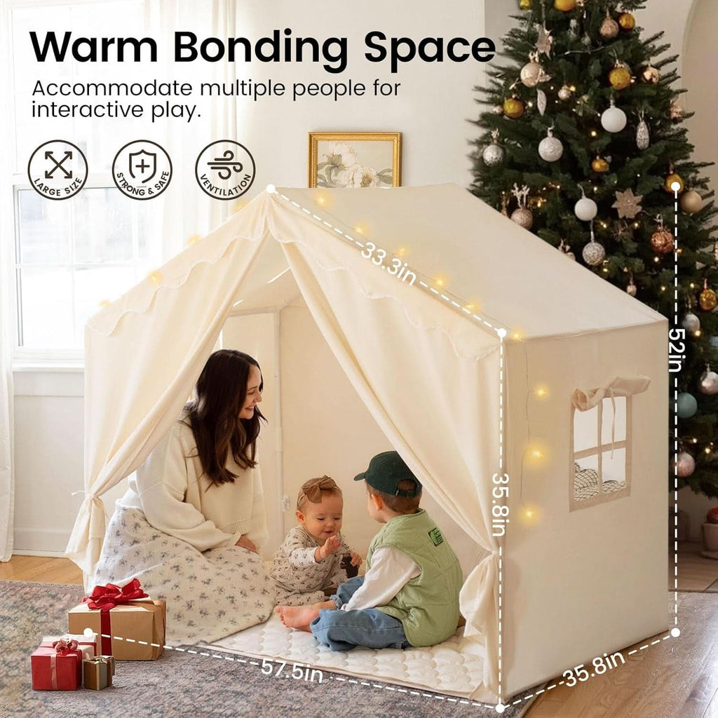 Kids Indoor Tent With Star Lights 57 Inch Reading Nook-4