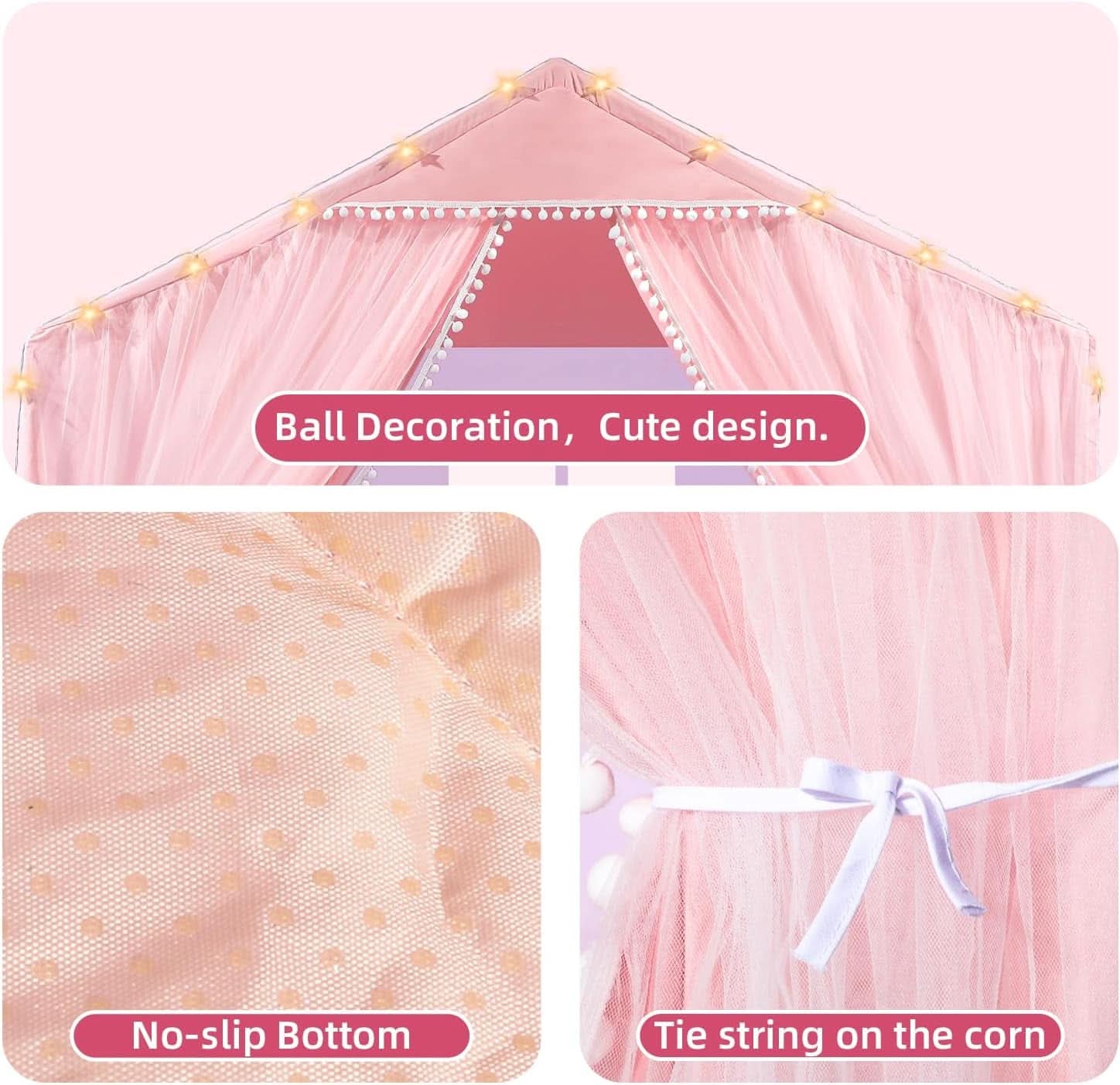 Pink Large Toddler Playhouse Fortress Castle Pro Tent-1
