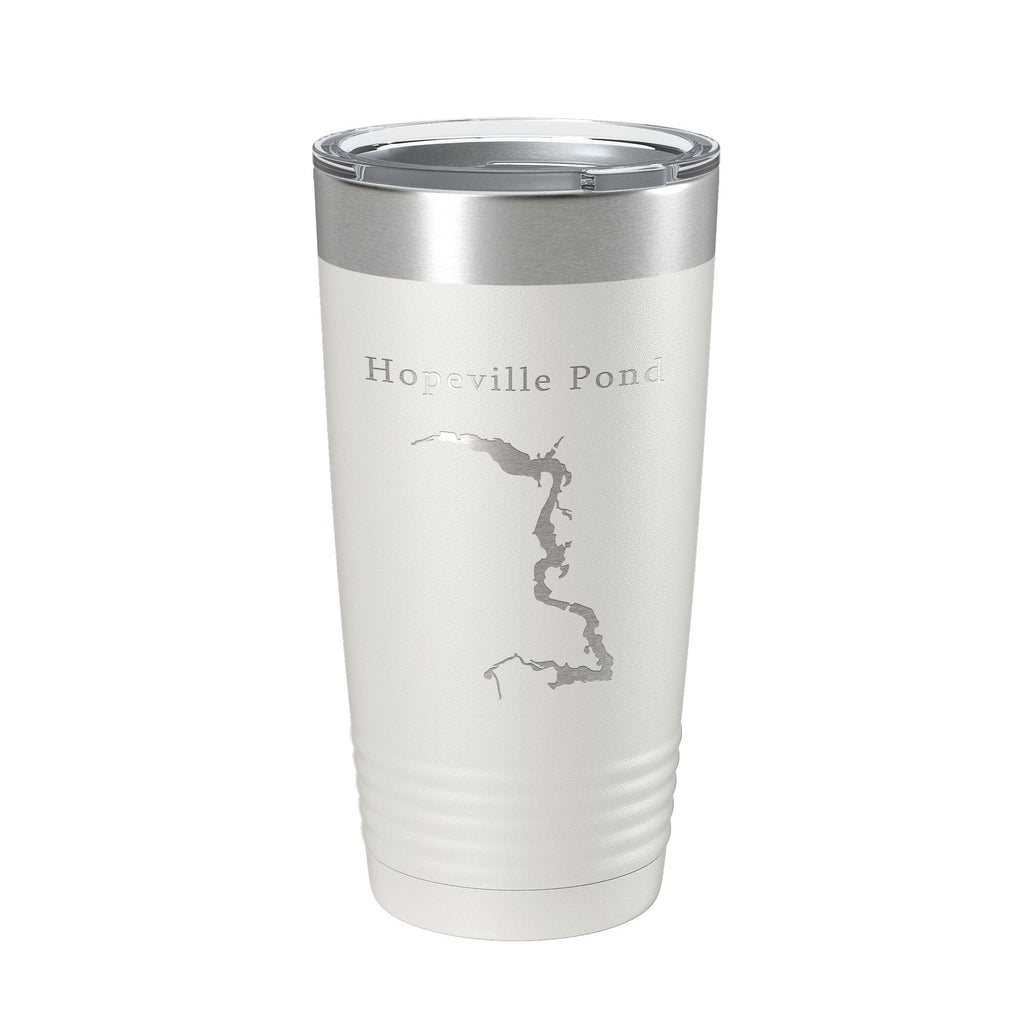 Hopeville Pond Tumbler Lake Map Travel Mug Insulated Laser Engraved Coffee Cup Connecticut 20 oz-1