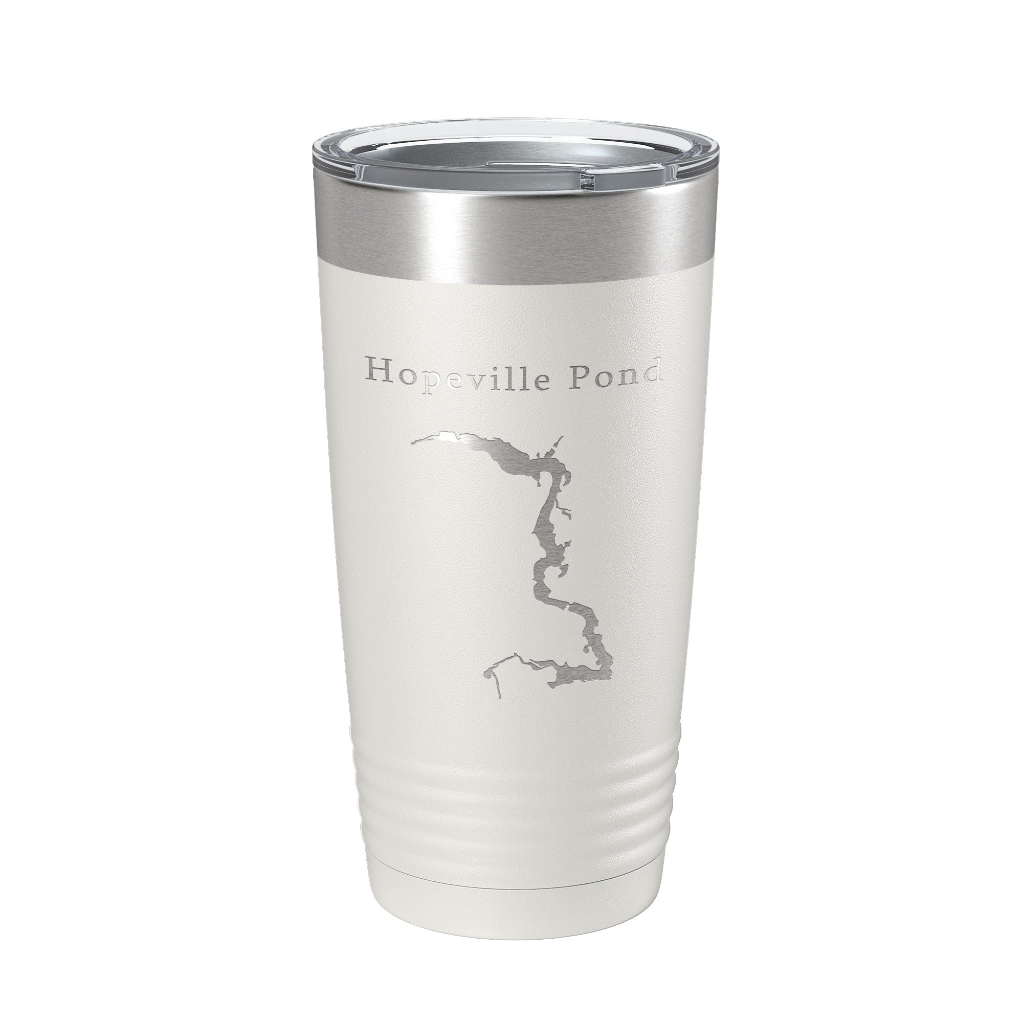 Hopeville Pond Tumbler Lake Map Travel Mug Insulated Laser Engraved Coffee Cup Connecticut 20 oz-1