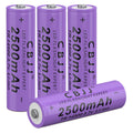 CBJJ 14500 Battery 3.7V Li-ion Rechargeable Battery 2500mAh 14500 Rechargeable Battery 3.7V Battery for Flashlight Toys (4 Pack Purple)