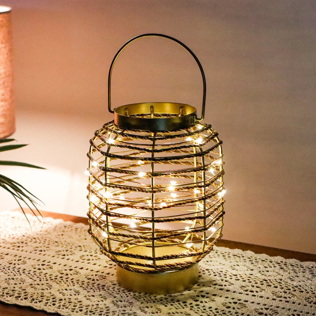 7.7 "H Metal Cage LED Cordless Lamp Battery Operated-3