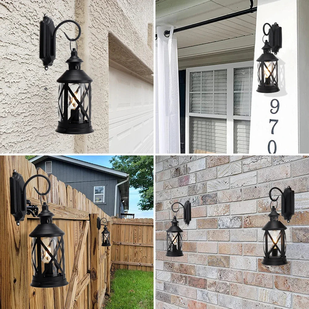 10''Tall Battery Powered Metal Lamp with Hook (Black)-4