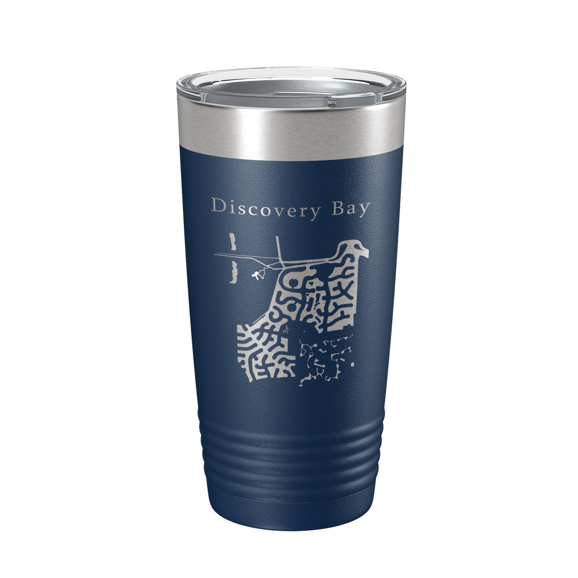 Discovery Bay Tumbler Lake Map Travel Mug Insulated Laser Engraved Coffee Cup California 20 oz-2
