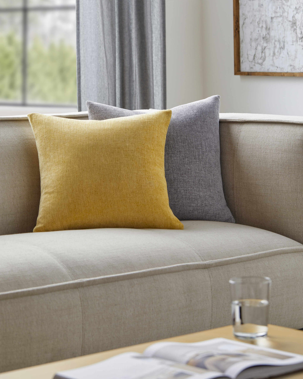 Aeneas Sunshine Yellow Throw Pillow - Clearance-4
