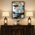 20.5in Black Gold Farmhouse Bedside Table Lamp (Including Light Bulbs)-1