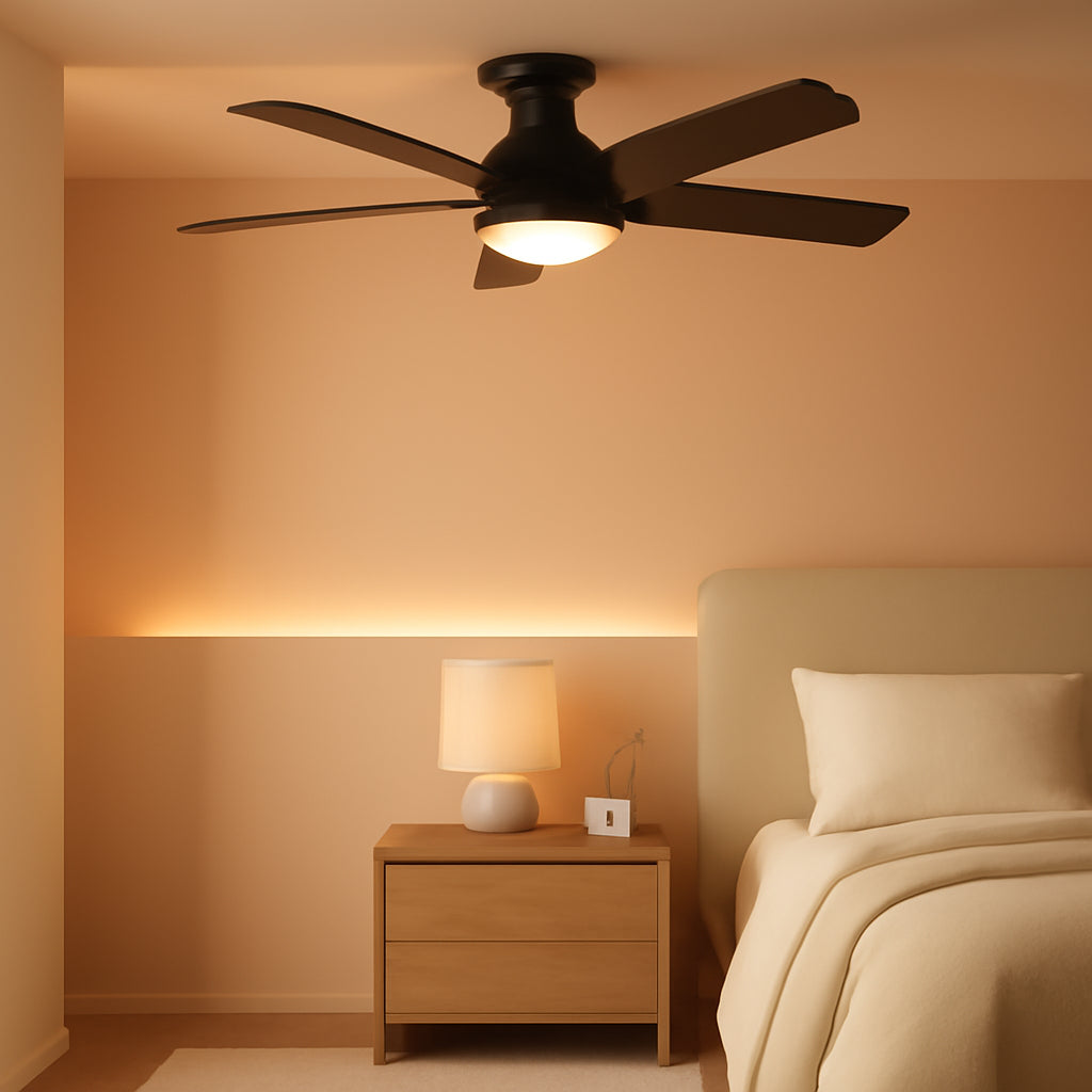 42 Inch Black Ceiling Fan With Light-0