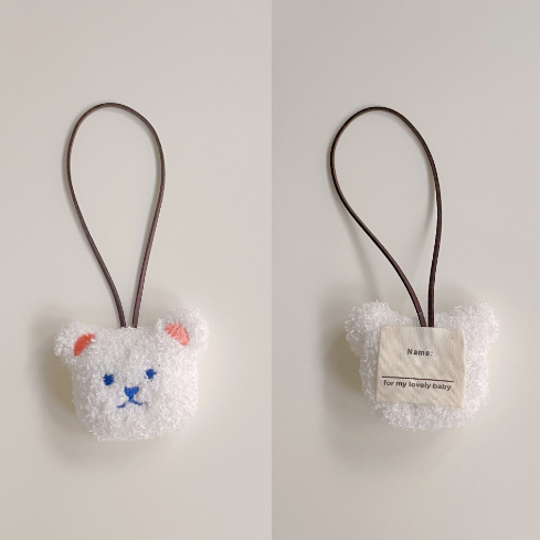 Cute Bear Name Tag Key Chain Pendant for Kids
