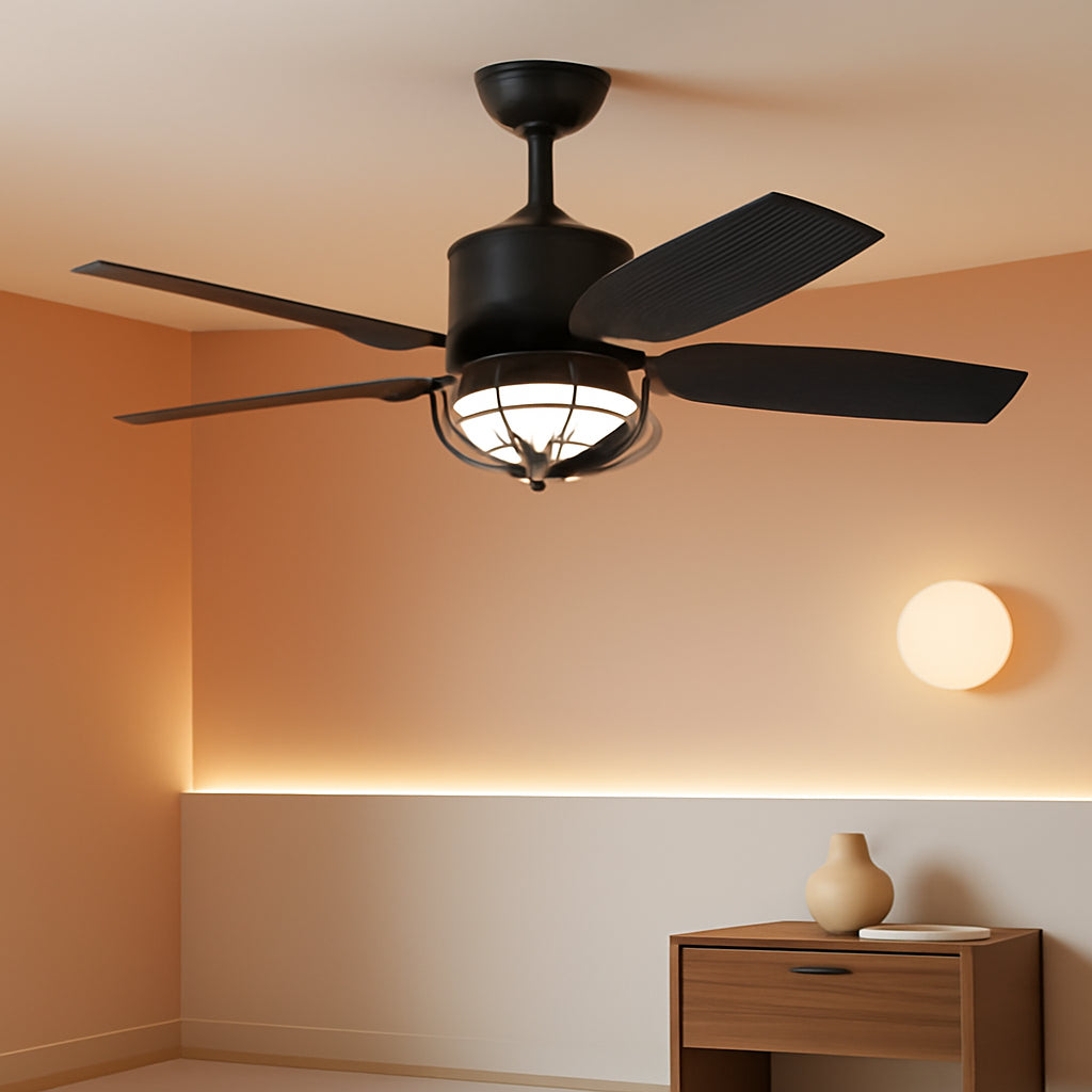 52 Inch Black Weather Resistant Outdoor Ceiling Fan-0