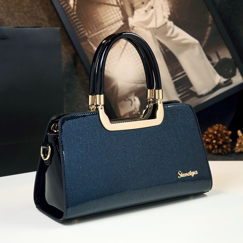 Cowhide Women's Patent Leather Crossbody Handbag