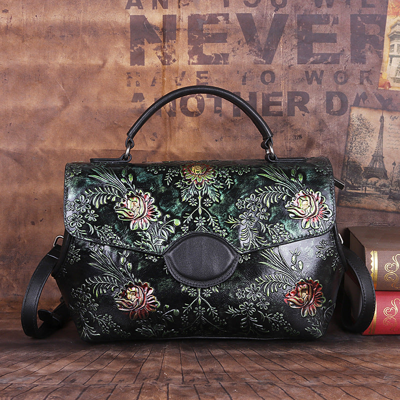 Johnature Vintage Genuine Leather Handbag for Women