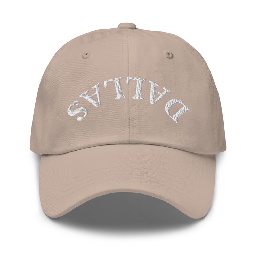 Generic Upside Down Dallas Cap Upside Down Dallas Dad Hat Dallas Dad Hat Inverted Dallas Embroidered Hat Dad Hat Stone
