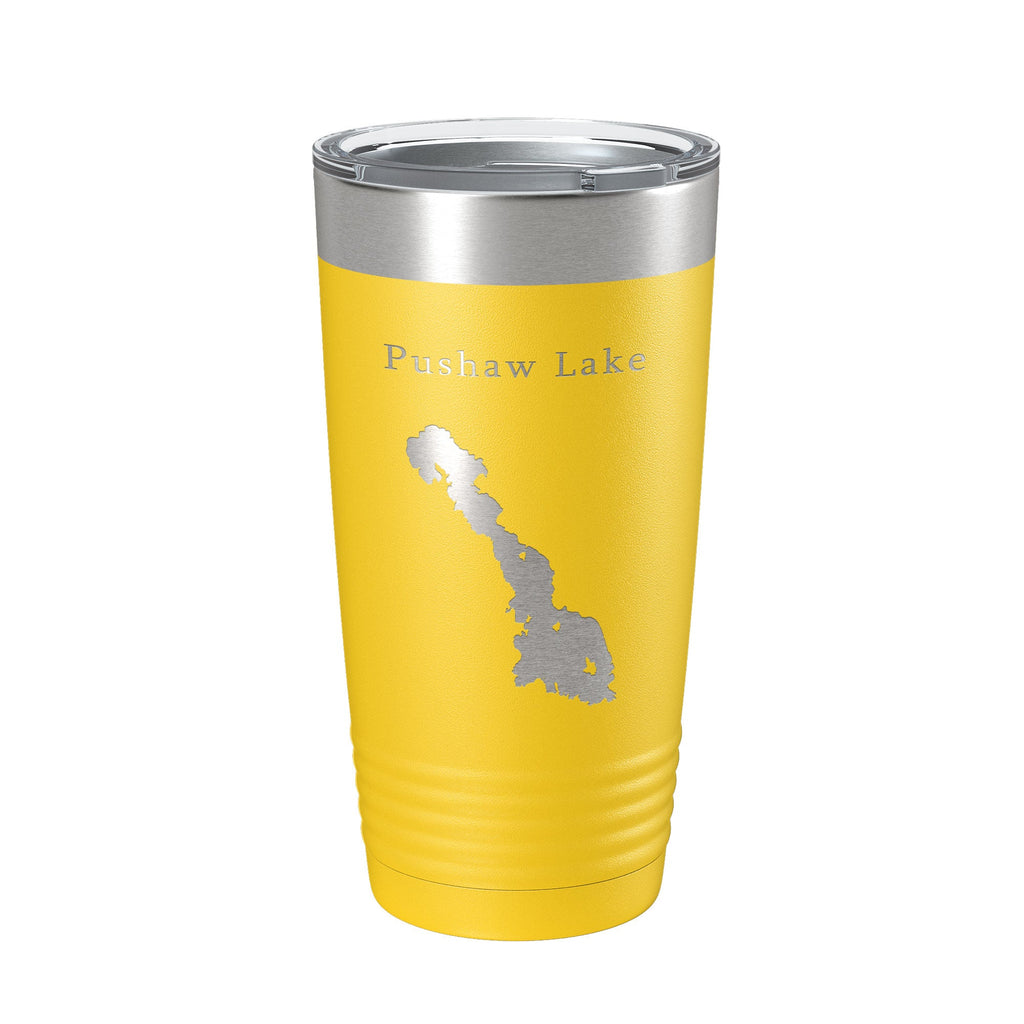 Pushaw Lake Map Tumbler Travel Mug Insulated Laser Engraved Coffee Cup Maine 20 oz-4