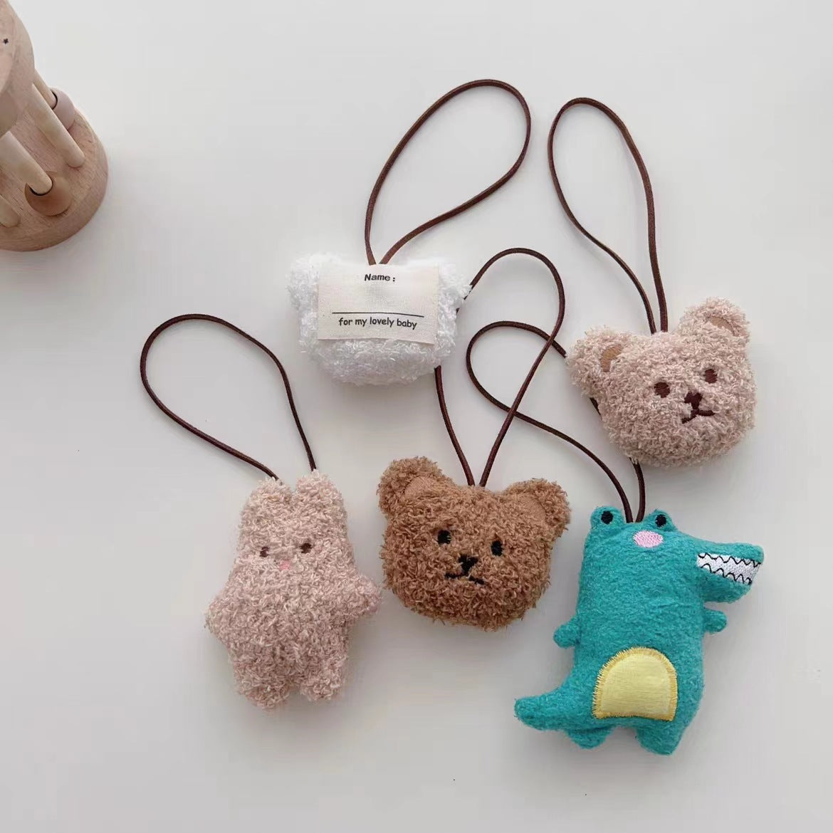 Cute Bear Name Tag Key Chain Pendant for Kids