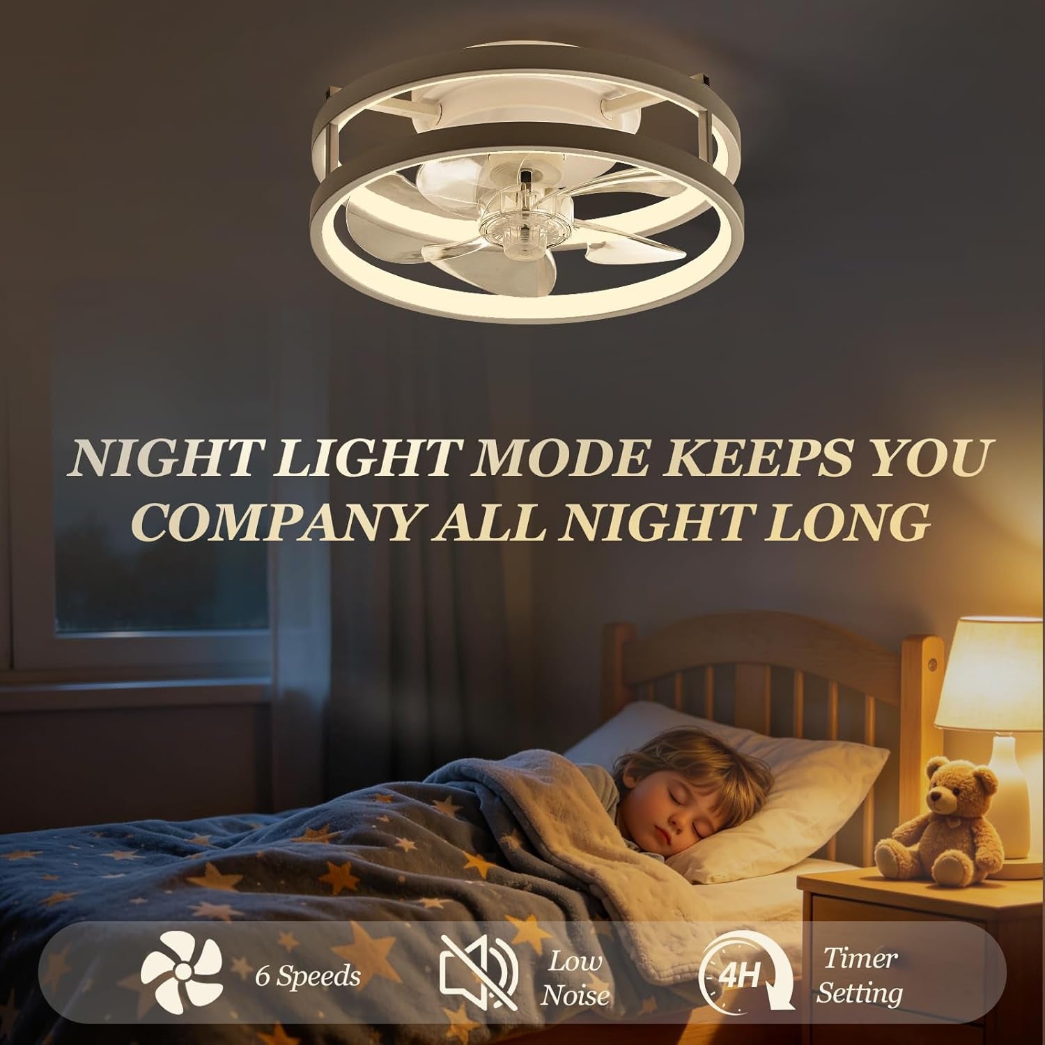 White Ceiling Fan With Energy Efficient LED Technology-4