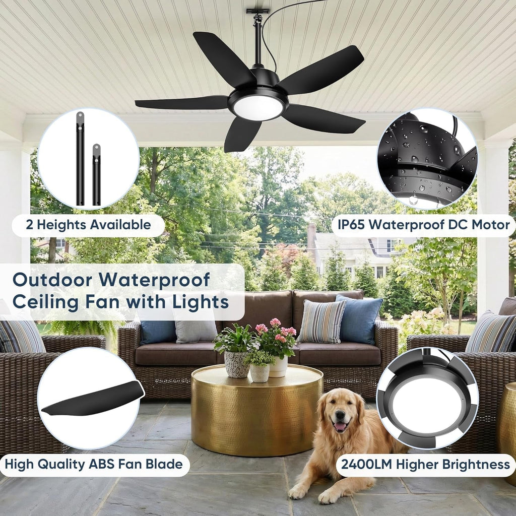 42 Inch Outdoor Weatherproof Ceiling Fan IP65Rated-1