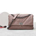 Casual Women's Sheepskin Diamond Lattice Handbag