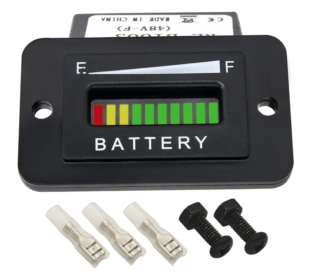 KIE RL-BI003 LED Battery Indicator 48 Volt Led Battery Meter 48V Battery Fuel Gauge Indicator 48V Battery Indicator Compatible with Golf Cart Club Car EZGO Yamaha 48 Volt LED Battery Gauge Meter