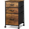 Rolling File Cabinet 3 Drawer In Rustic Brown Office Furniture-1