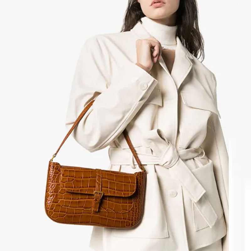 Crocodile Pattern Tote Bag - Vintage Style Handbag