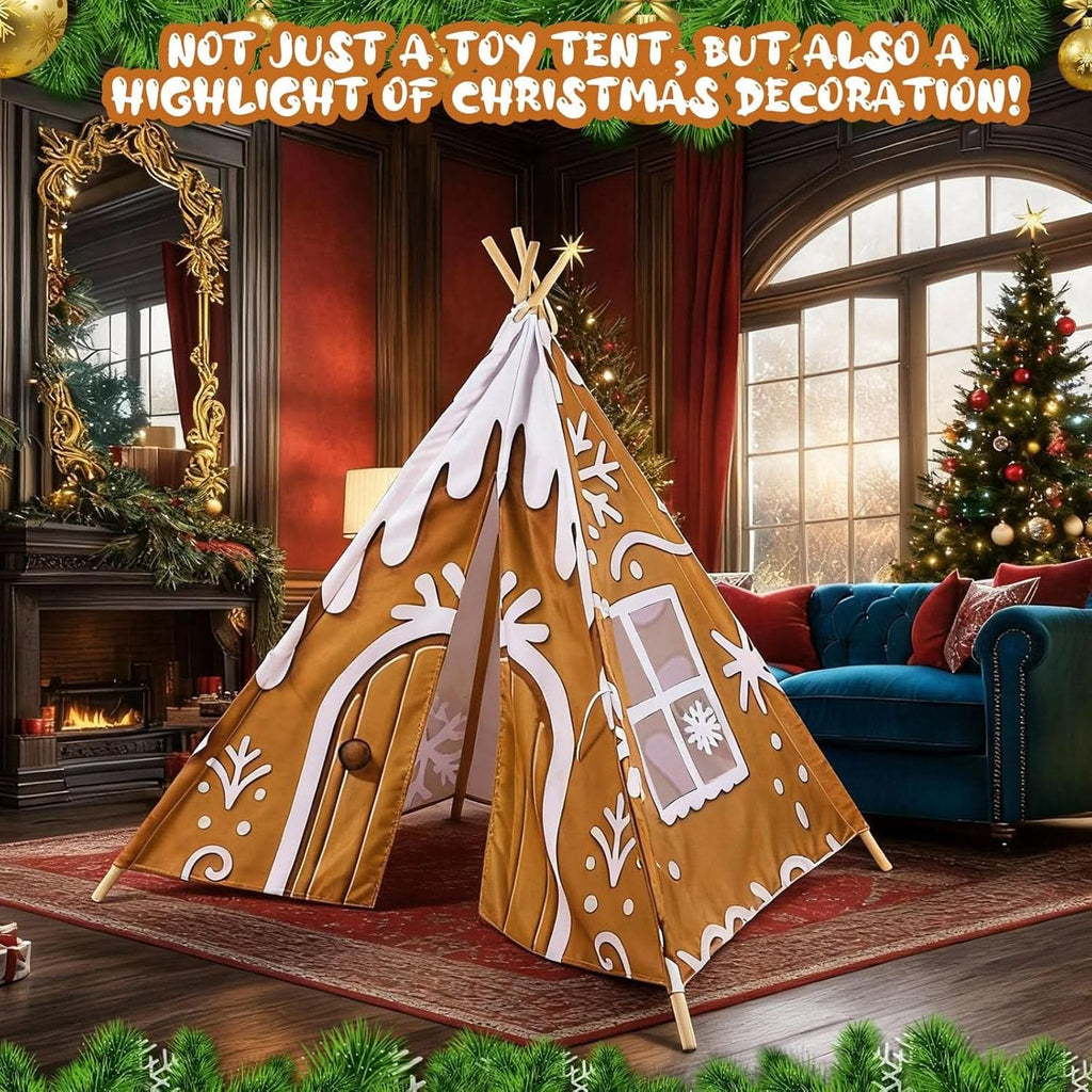 Ginger bread Play Teepee Tent 47x47x55 Inches Foldable-3