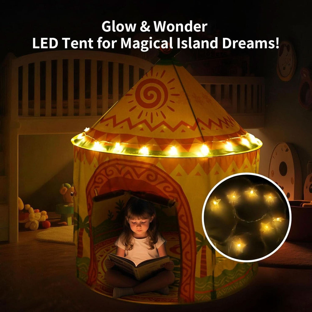 53Inch Oversized Island Themed PopUp Tent LED Lights-4