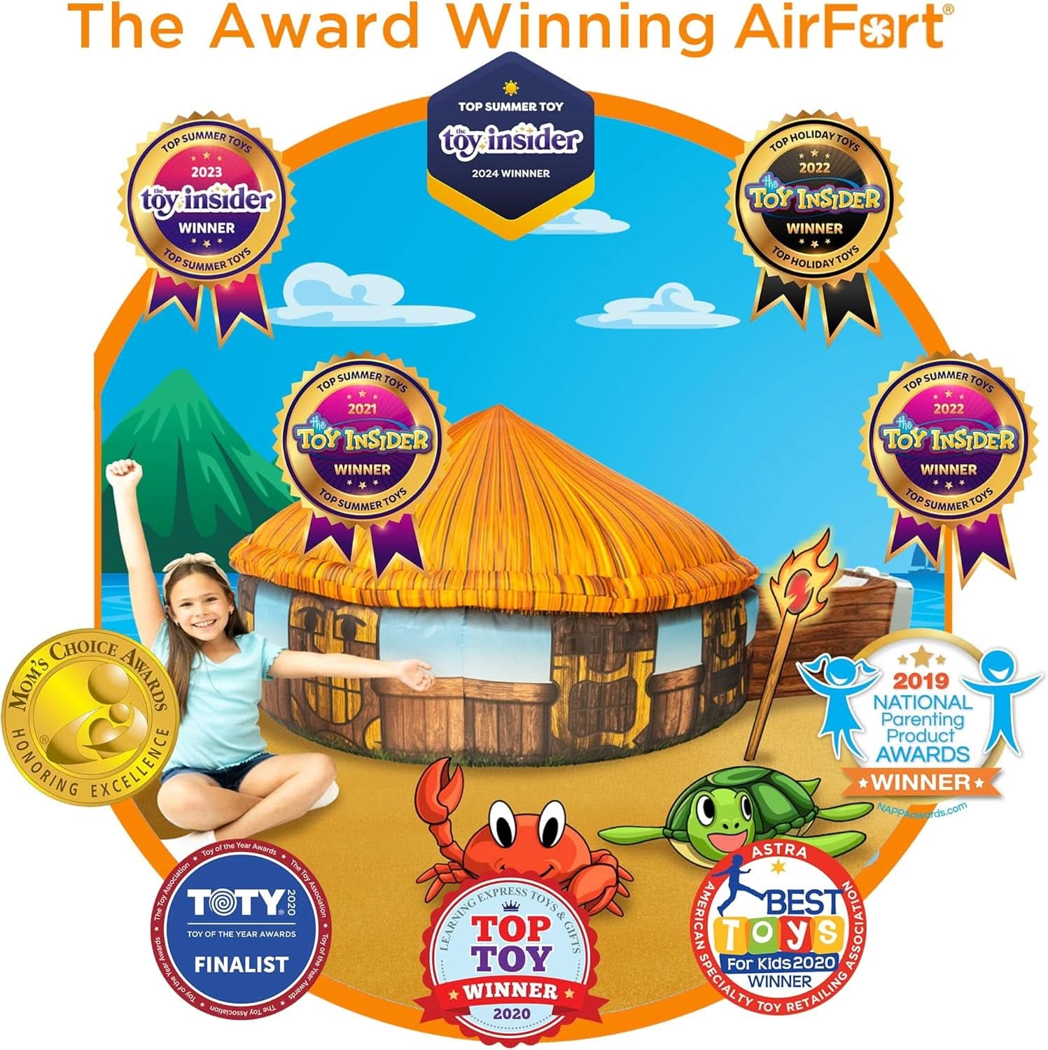 AirFort Inflatable Fort Tent 77 Inch Kids Play house-3