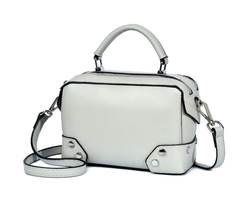 Women's Simple Genuine Leather Shoulder Handbag