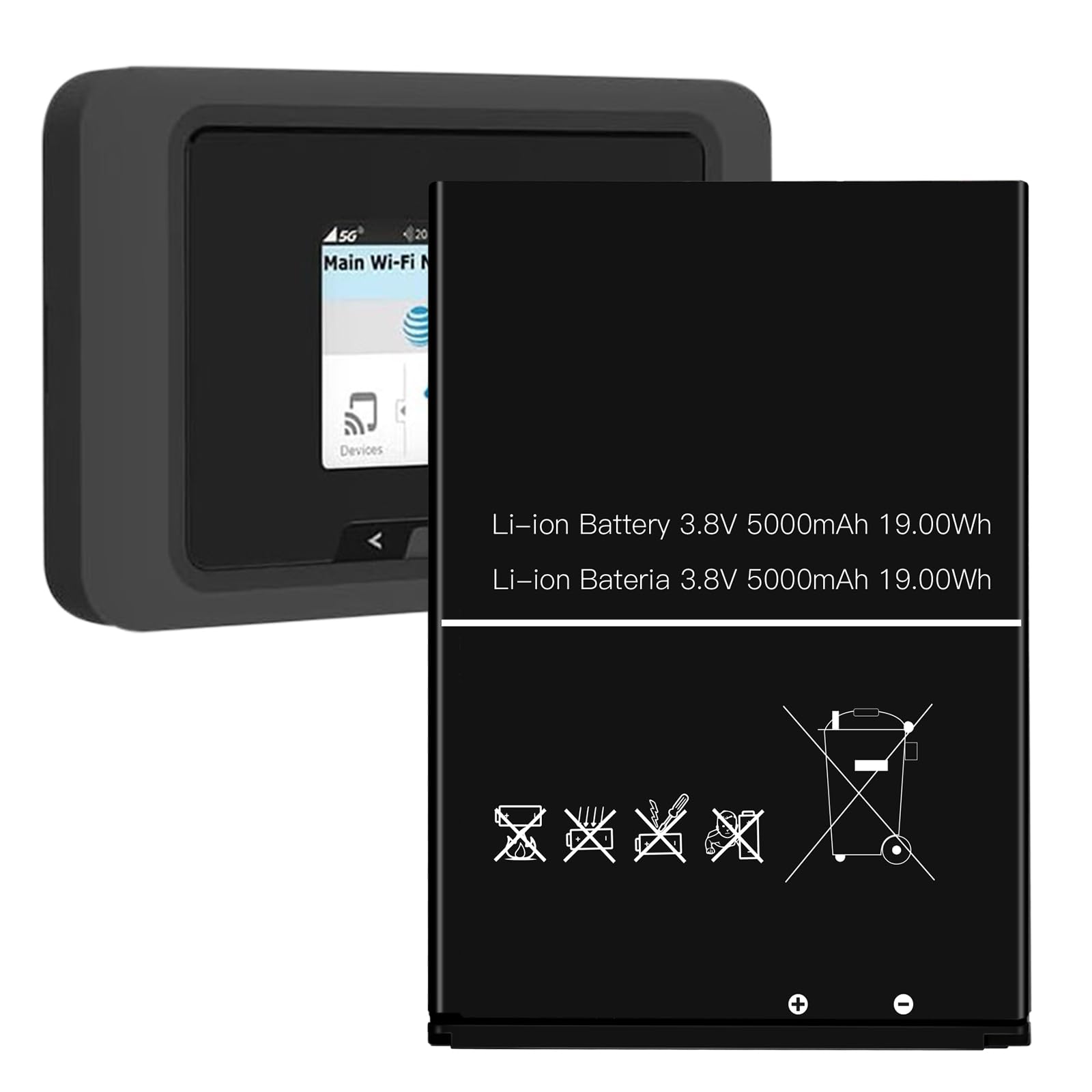 Senpinkboo for Franklin A50 RG2102 RG2100 Hotspot Battery [Upgraded] ICQ037NA Battery 5000mAh