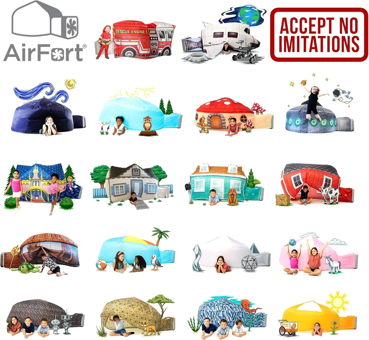 AirFort Inflatable Fort Tent 77 Inch Kids Play house-4