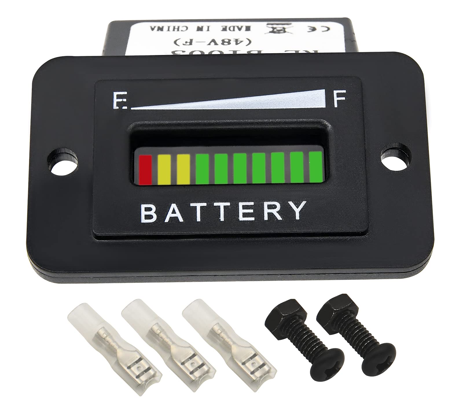 KIE RL-BI003 LED Battery Indicator 48 Volt Led Battery Meter 48V Battery Fuel Gauge Indicator 48V Battery Indicator Compatible with Golf Cart Club Car EZGO Yamaha 48 Volt LED Battery Gauge Meter