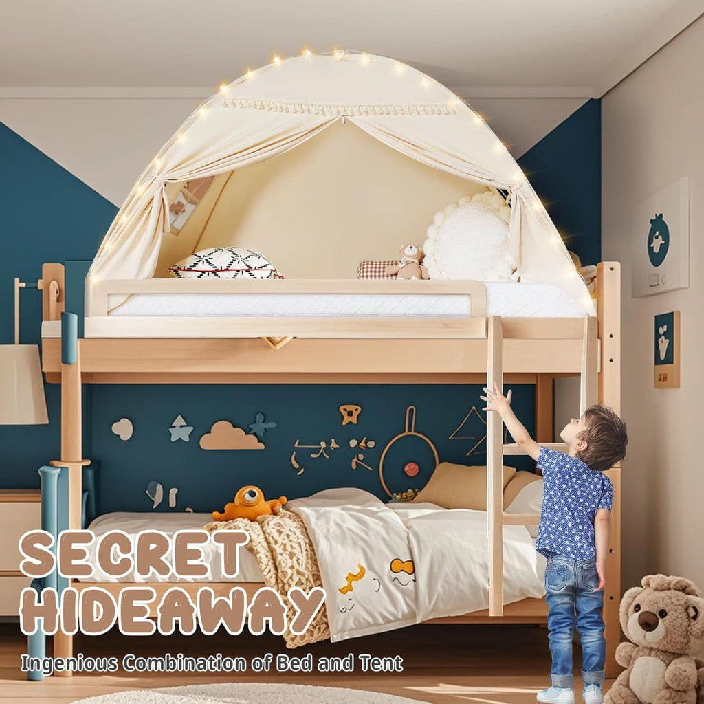 Golden Beige Premium Toddler Canopy Bed Tent Privacy-1