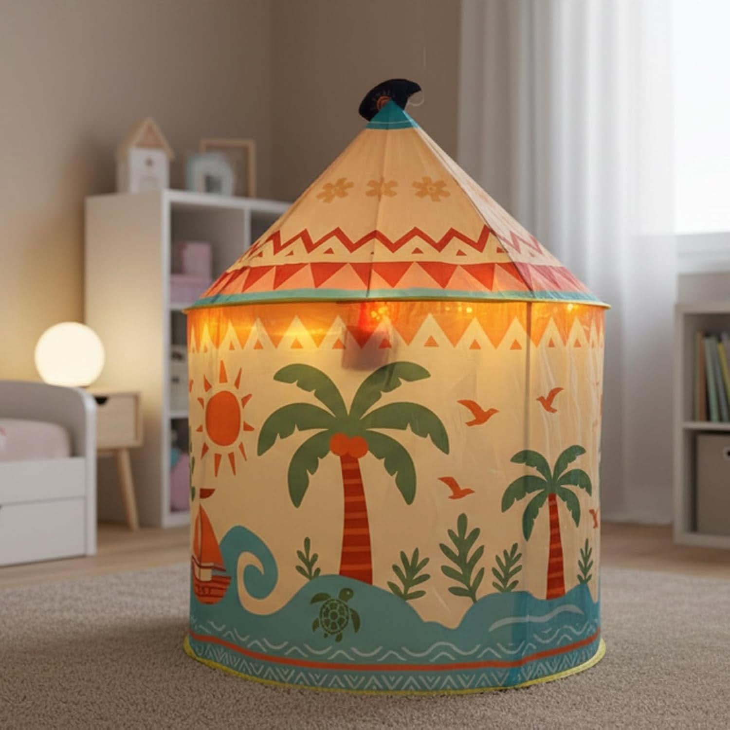 53Inch Oversized Island Themed PopUp Tent LED Lights-2