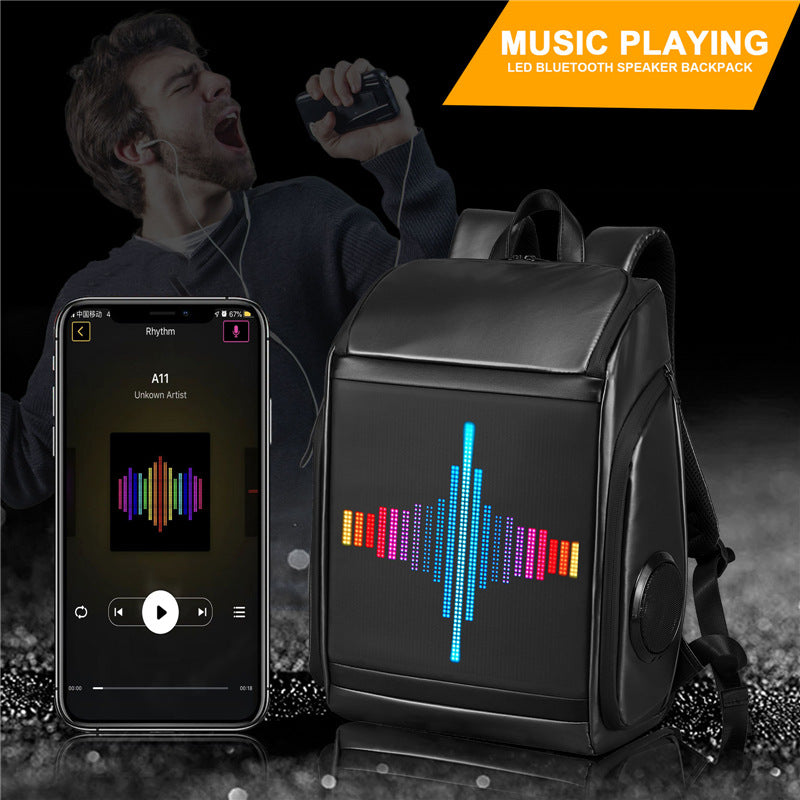 LED Backpack with Built-in Bluetooth Speaker