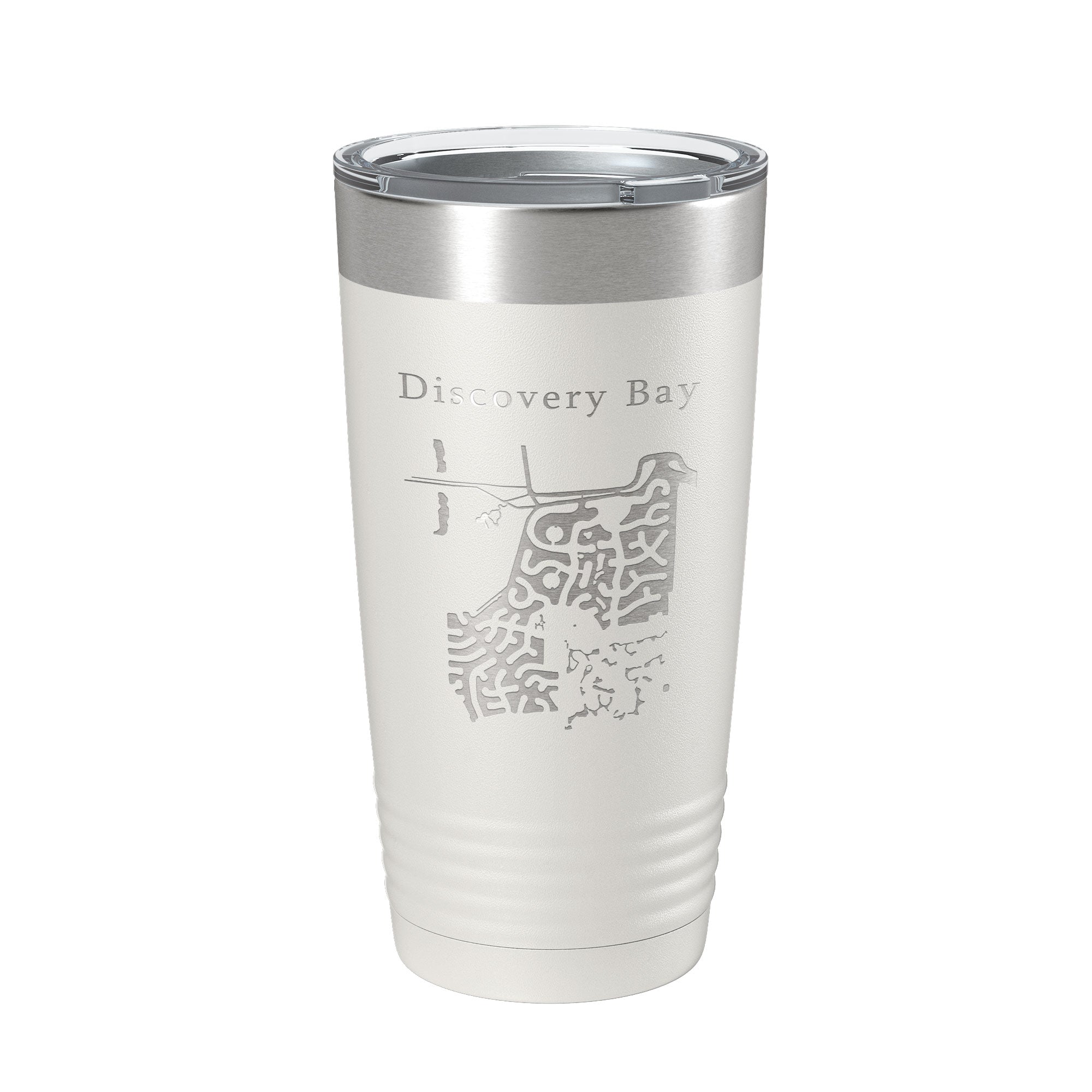 Discovery Bay Tumbler Lake Map Travel Mug Insulated Laser Engraved Coffee Cup California 20 oz-1