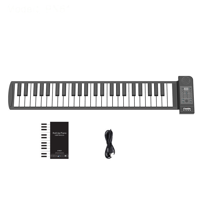 Portable 61-Key Silicone Hand Roll MIDI Keyboard