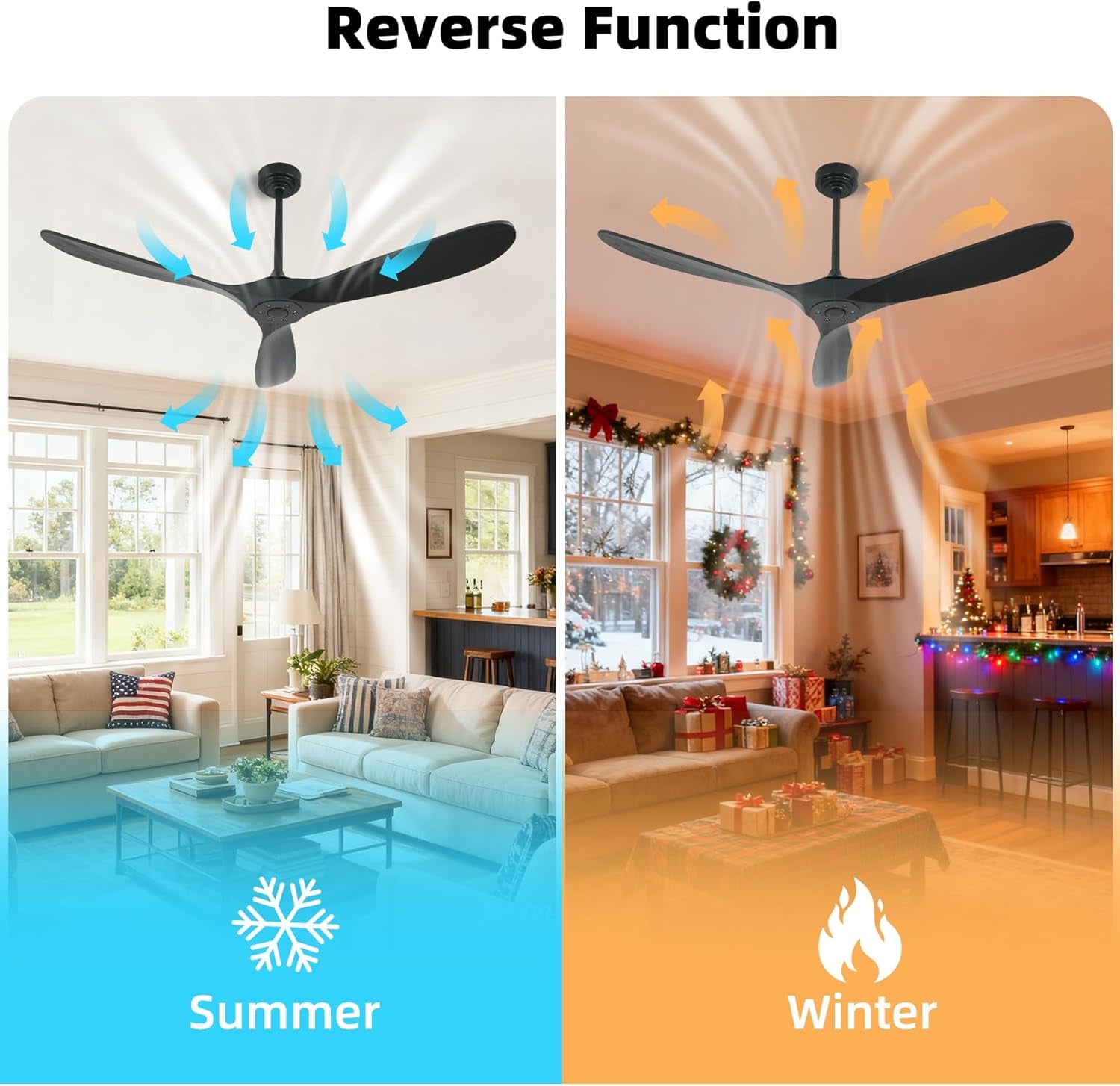 60Inch Outdoor Smart Ceiling Fan Voice Control Remote-4