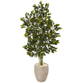 Artificial Ficus Tree in Planter, 53"-0