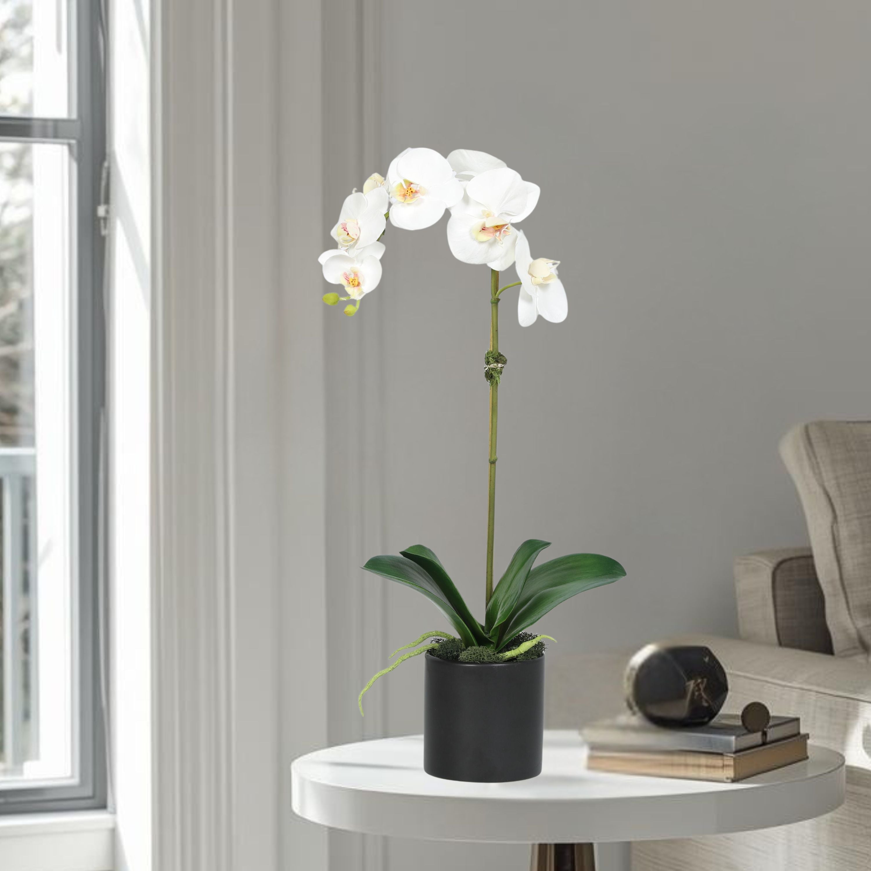 Artificial Orchid Plant in Vase - 20"-6