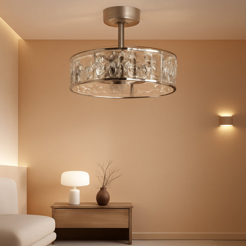 20-Inch Crystal Chandelier Caged Ceiling Fan Remote-0