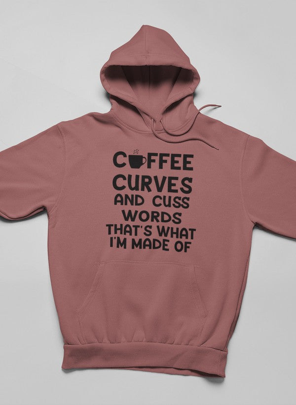 Coffee Curves & Cuss Words Hoodie-2
