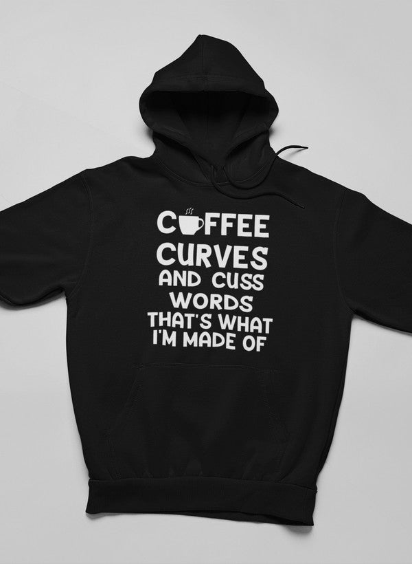 Coffee Curves & Cuss Words Hoodie-3