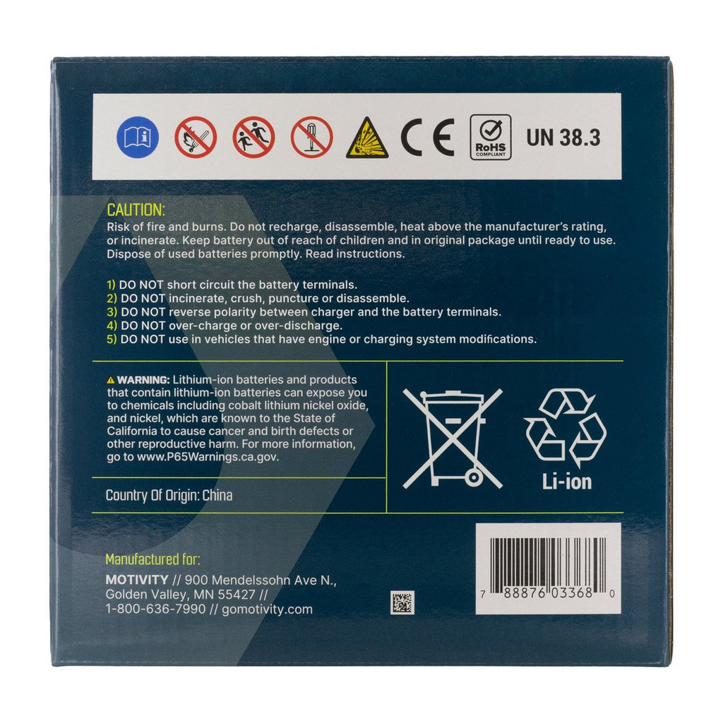 Motivity Lithium Battery - 12V 350CCA 5Ah - 12N24-3A 12N24-3 U1-7 U1R-7 U1-9 U1R-9 U1-11 U1R-11 - Fits Most Lawn Mowers and Lawn Tractors-11