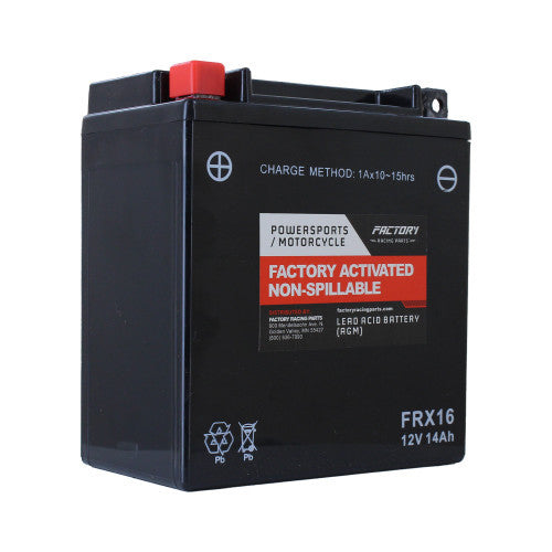 Factory Racing Parts AGM Battery FRX16 For Motorcycles YTX16-BS, BTX16-BS - Ready to Install-0