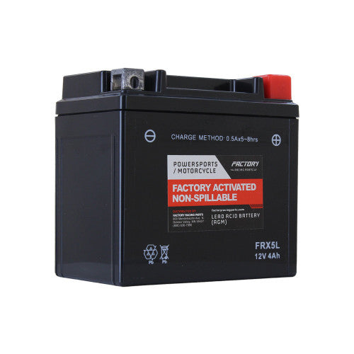 Factory Racing Parts AGM Battery FRX5L For ATVs, Motorcycles, and Scooters YTX5L-BS, BTX5L-BS-0